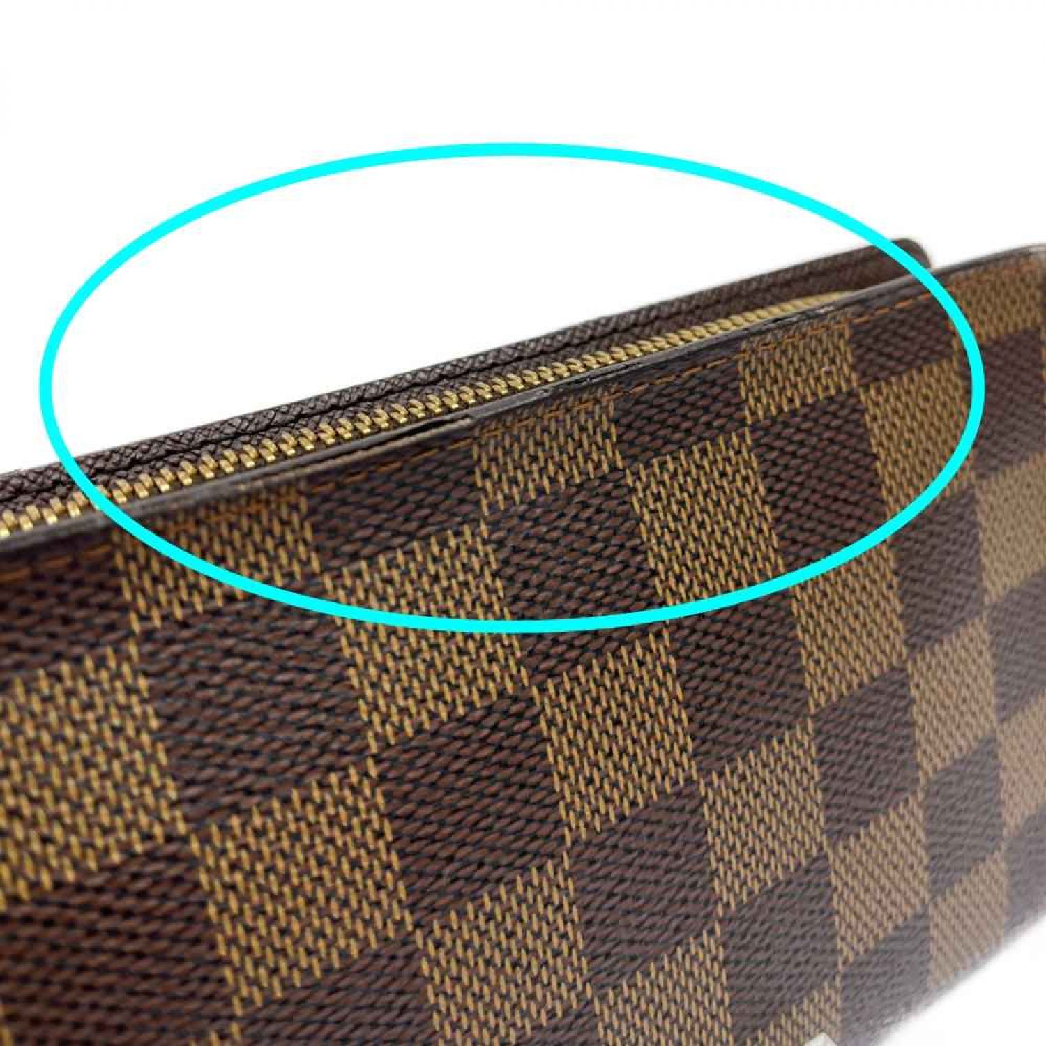 中古】 LOUIS VUITTON ルイヴィトン ダミエ ポルトモネ ジップ