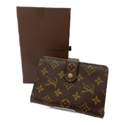 ◆◆ LOUIS VUITTON ルイヴィトン ポルト・パピエ・ジップ  モノグラム二つ折り財布  M61207 ブラウン Bランク