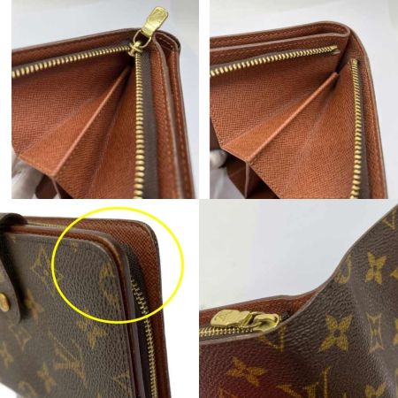  LOUIS VUITTON ルイヴィトン ポルト・パピエ・ジップ  モノグラム二つ折り財布  M61207 ブラウン