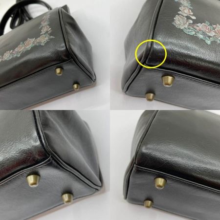  Jean Paul GAULTIER ジャンポールゴルチェ ハンドバッグ　バラ柄 ブラック