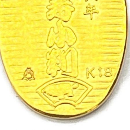   平成6年　干支「戌」福小判根付　ストラップ　木箱入り　18金製　3.7ｇ