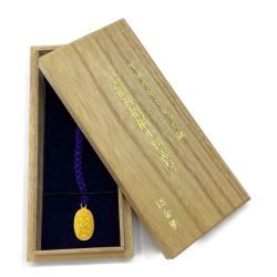 ◆◆   平成8年干支「子歳」七福神招福小判根付　ストラップ　木箱入り　18金製　4.2ｇ Bランク