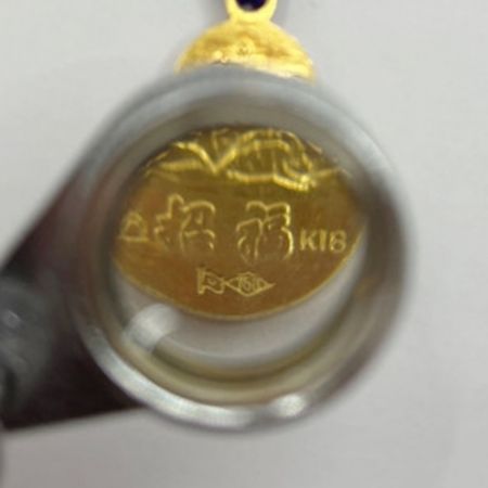    平成11年干支「卯歳」七福神招福小判根付　ストラップ　木箱入り　18金製　4.0ｇ