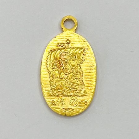    平成12年干支「辰歳」七福神招福小判根付　ストラップ　木箱入り　18金製　4.4ｇ