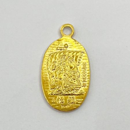    平成14年干支「午歳」七福神招福小判根付　ストラップ　木箱入り　18金製　4.5ｇ