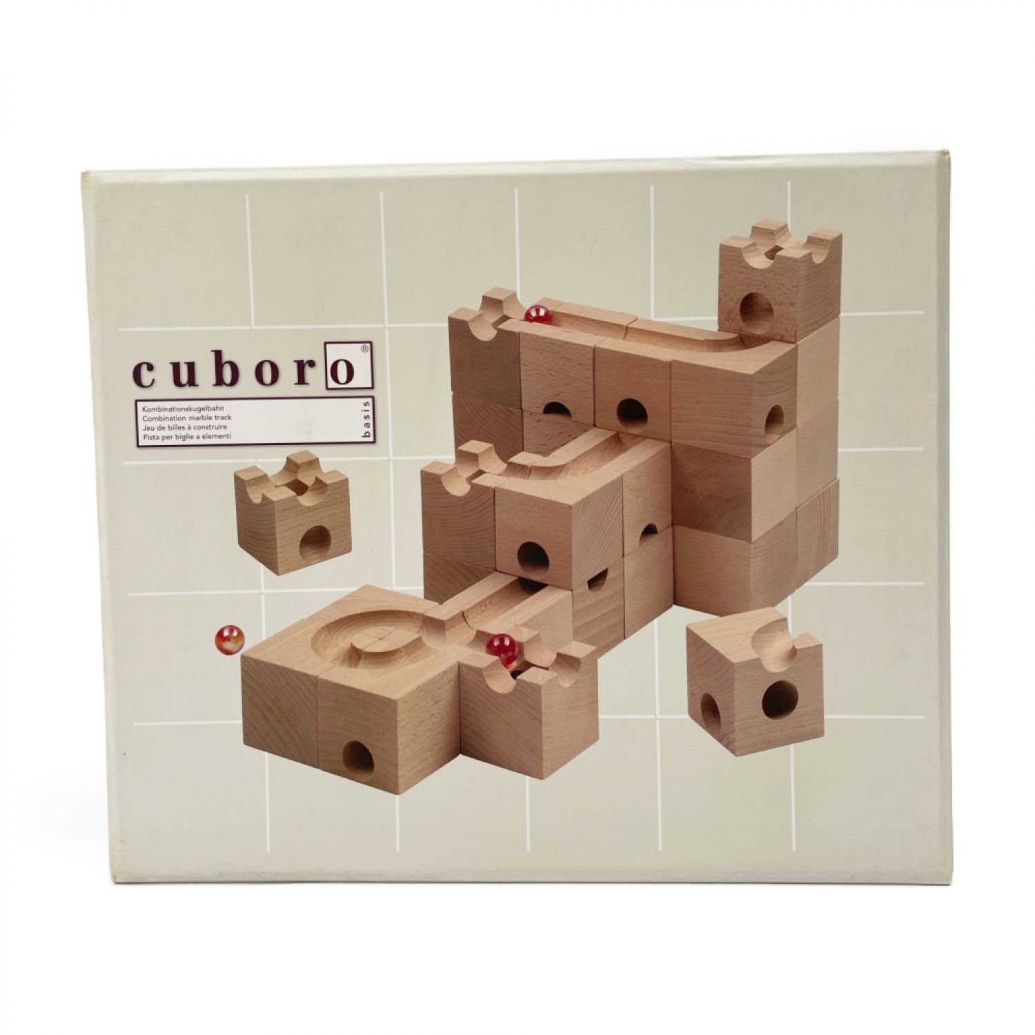 中古】 cuboro basis 知育玩具 積み木 30ピース＆ビー玉3個 Bランク