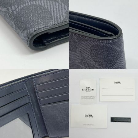  COACH コーチ 二つ折り財布 シグネチャー F66551 グレー