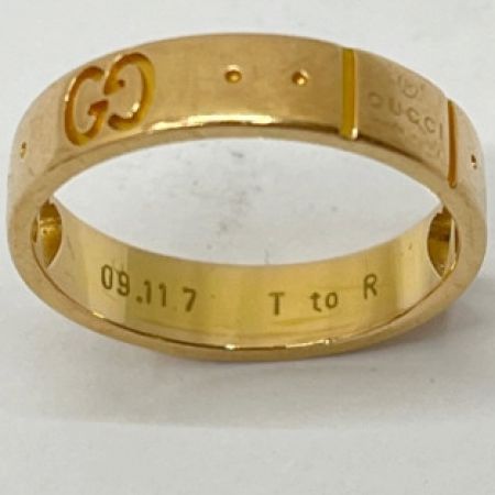 中古】 GUCCI グッチ K18 3.4g アイコンリング 指輪 イニシャル入 B