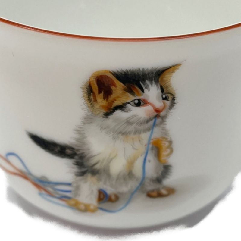 中古】 Herend ヘレンド hvngary HANDPAINTED カップ キャット 猫