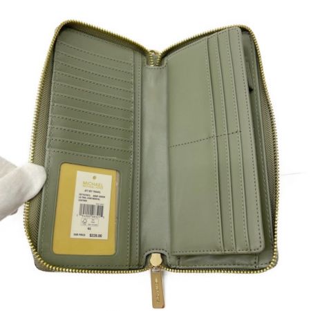  MICHAEL KORS マイケルコース 長財布 ラウンドファスナー オリーブ