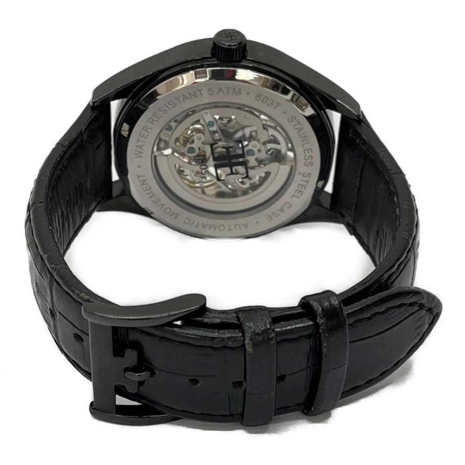EARNSHAW 腕時計 メンズ 自動巻き ネイビー カーフレザーベルト 未使用-