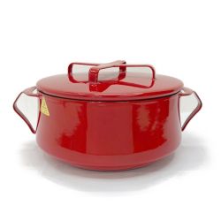 ◆◆ DANSK ダンスク 両手鍋  ホーロー鍋　ガス火・IH対応 レッド Bランク