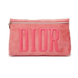 ◆◆ Christian Dior クリスチャンディオール ポーチ　クラッチバック　ノベルティ品　スエード調　 ピンク Bランク