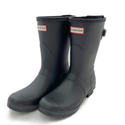 ◆◆ HUNTER ハンター  レインブーツ  SIZE 38 オリジナル バック アジャスタブル ショート WFS1013RMA ブラック Sランク