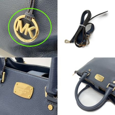 中古】 MICHAEL KORS マイケルコース 2WAYバッグ ネイビー Bランク