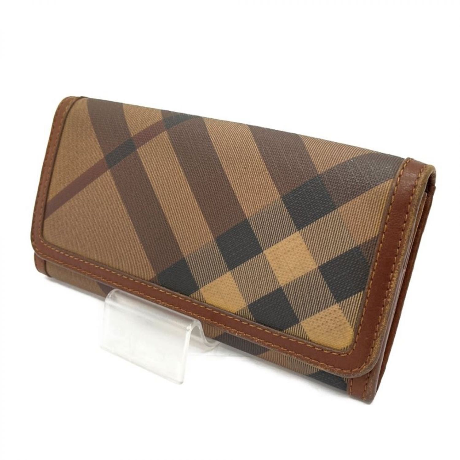 中古】 BURBERRY バーバリー 長財布 塩ビ ブラウン Cランク｜総合