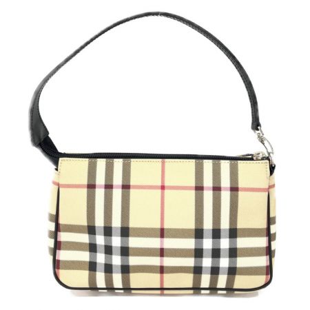  BURBERRY LONDON バーバリーロンドン ハンドポーチ　PVC　ノバチェック　ベージュ ベージュ バーバリーロンドン