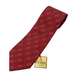 ◆◆ FENDI フェンディ ネクタイ レッド Sランク