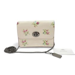 ◆◆ COACH コーチ ショルダーバッグ  バワリークロスボディウィズフローラルショルダー 花柄 22553 アイボリー Bランク