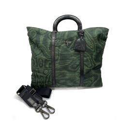 ◆◆ PRADA プラダ バッグ 2WAYバッグ ハンドバッグ　ショルダーバッグ　ナイロン　レザー グリーン Bランク