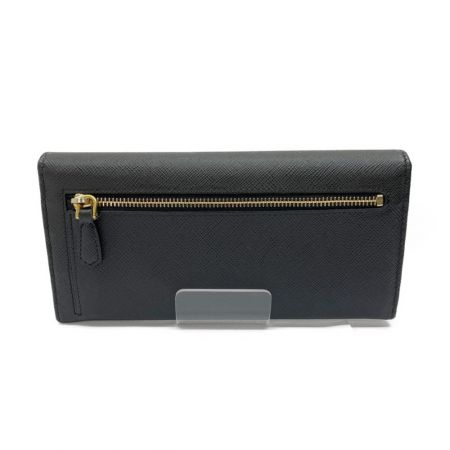  PRADA プラダ 長財布　サフィアーノ　メタルオロ　パスケース付 1MH132 ブラック x ネロ イビスコ