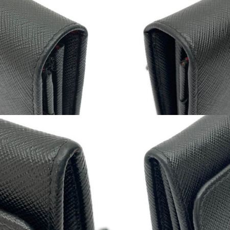  PRADA プラダ 長財布　サフィアーノ　メタルオロ　パスケース付 1MH132 ブラック x ネロ イビスコ