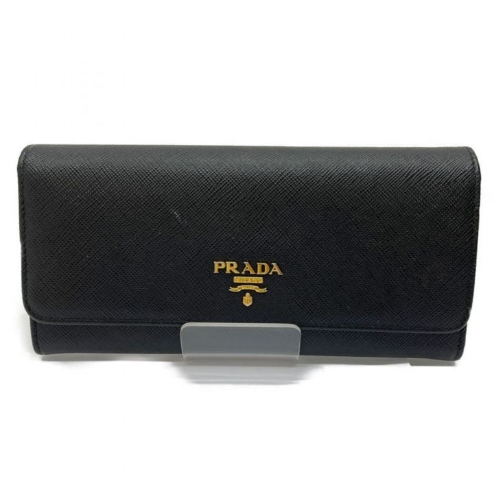 PRADA プラダ 長財布 サフィアーノ メタルオロ パスケース付 1MH132 ブラック x ネロ イビスコ｜中古｜なんでもリサイクルビッグバン