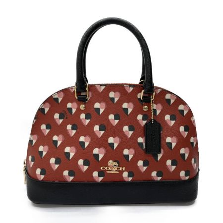 COACH コーチ ショルダーバッグ 2way ハート 柄 F25916 ブラウン×ブラック x ブラック