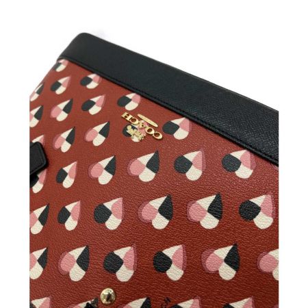  COACH コーチ ショルダーバッグ 2way ハート 柄 F25916 ブラウン×ブラック x ブラック