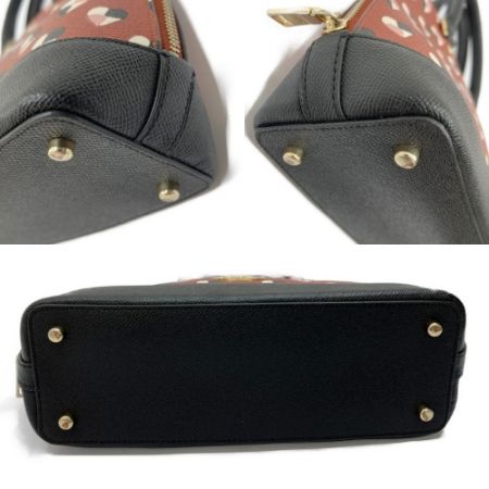  COACH コーチ ショルダーバッグ 2way ハート 柄 F25916 ブラウン×ブラック x ブラック