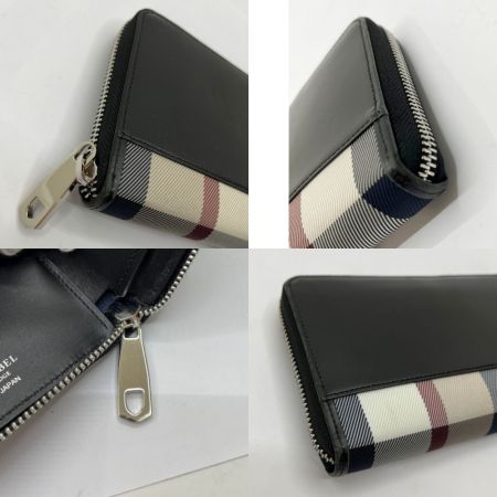  BLACK LABEL クレストブリッジ ラウンドジップ長財布 ブラック 端、角スレあり