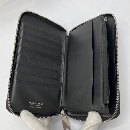  BLACK LABEL クレストブリッジ ラウンドジップ長財布 ブラック 端、角スレあり