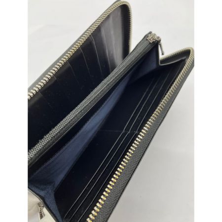  BLACK LABEL クレストブリッジ ラウンドジップ長財布 ブラック 端、角スレあり
