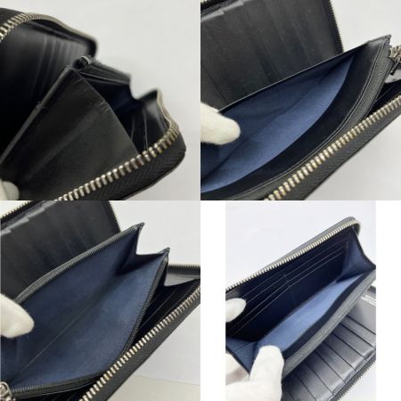  BLACK LABEL クレストブリッジ ラウンドジップ長財布 ブラック 端、角スレあり