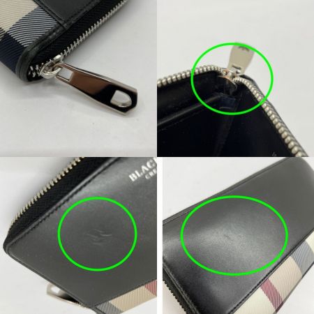  BLACK LABEL クレストブリッジ ラウンドジップ長財布 ブラック 端、角スレあり