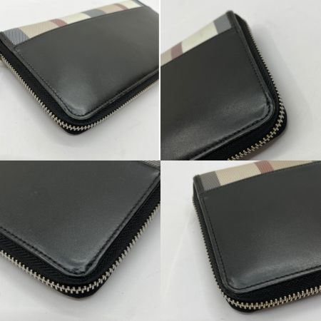  BLACK LABEL クレストブリッジ ラウンドジップ長財布 ブラック 端、角スレあり