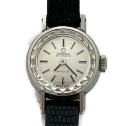 ◆◆ OMEGA オメガ デビル  手巻き腕時計  レザー ホワイト  ベルトダメージ Bランク