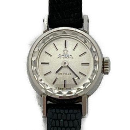  OMEGA オメガ デビル  手巻き腕時計  レザー ホワイト  ベルトダメージ