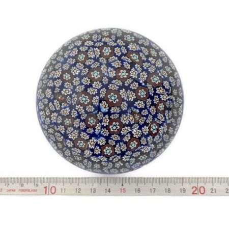 MURANO ベネチアングラス 　ペーパーウエイト　置物　文鎮　直径約9.0cm ブルー系