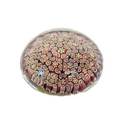 ◆◆ MURANO ベネチアングラス 　ペーパーウエイト　置物　文鎮　直径約6.5～7.0cm　キズ有 レッド系 Bランク