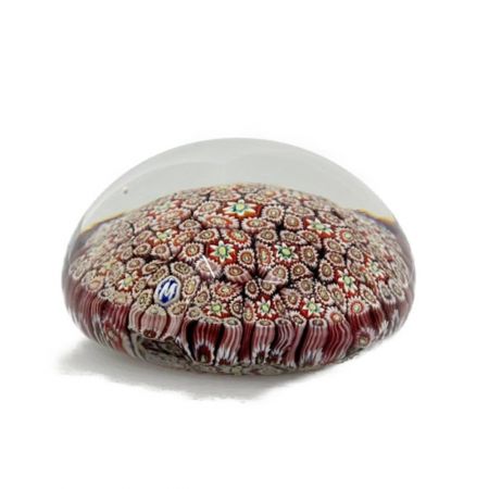  MURANO ベネチアングラス 　ペーパーウエイト　置物　文鎮　直径約6.5～7.0cm　キズ有 レッド系