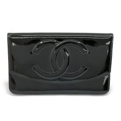 ◆◆ CHANEL シャネル 長財布　エナメル　ブラック　黒　ココマーク 4956722 Cランク