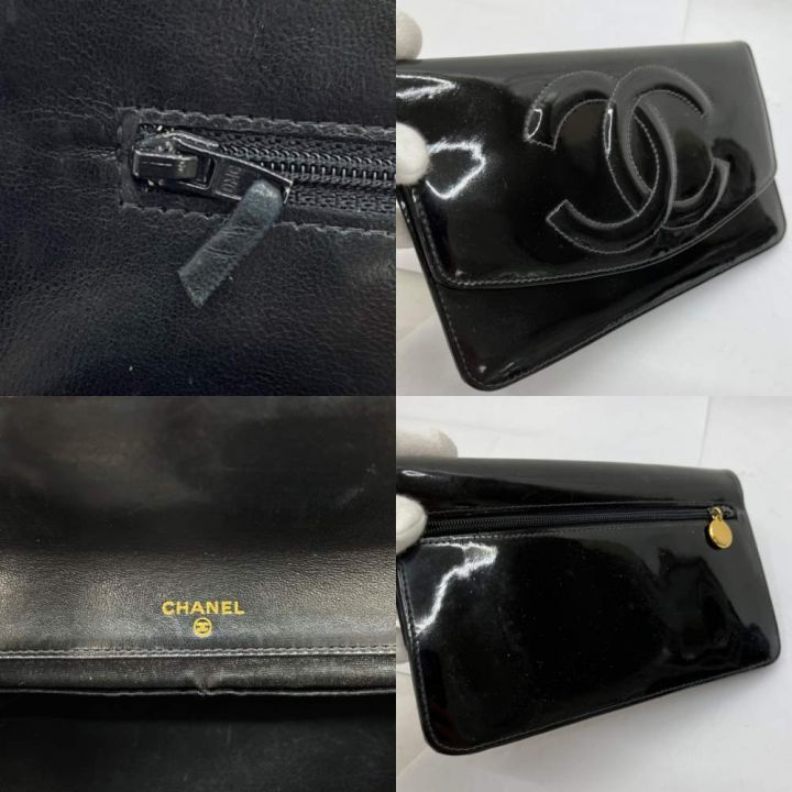 CHANEL シャネル 長財布 エナメル ブラック 黒 ココマーク 4956722｜中古｜なんでもリサイクルビッグバン