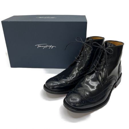  TOMMY HILFIGER トミーヒルフィガ バスティアン 2F ブーツ　ウィングチップ　サイズ26.0cm FM56818078 ブラック