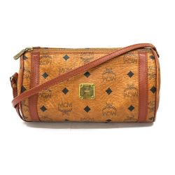 ◆◆ MCM エムシーエム ショルダーバッグ　筒型 キャメル Cランク