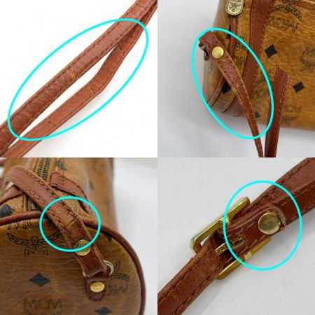  MCM エムシーエム ショルダーバッグ　筒型 キャメル