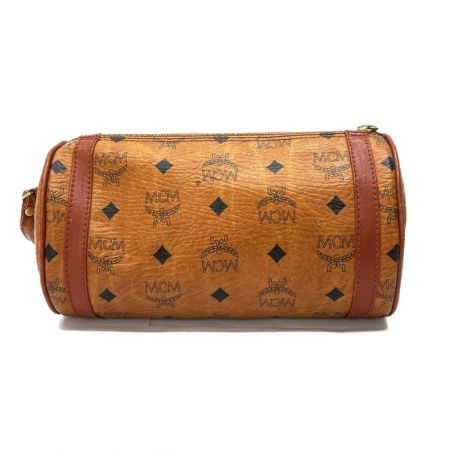  MCM エムシーエム ショルダーバッグ　筒型 キャメル