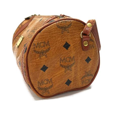  MCM エムシーエム ショルダーバッグ　筒型 キャメル