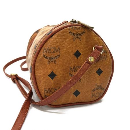  MCM エムシーエム ショルダーバッグ　筒型 キャメル