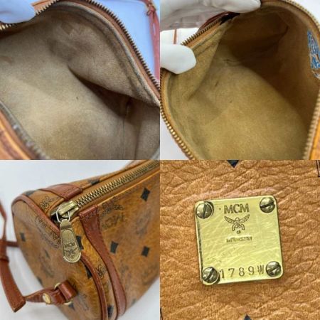  MCM エムシーエム ショルダーバッグ　筒型 キャメル